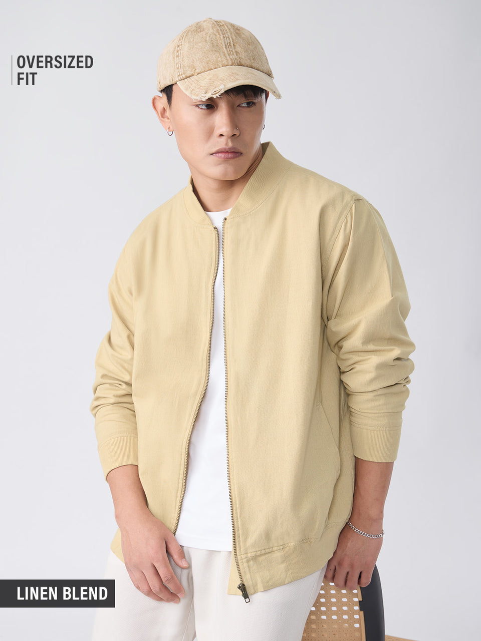 Cotton Linen Jacket: Dune