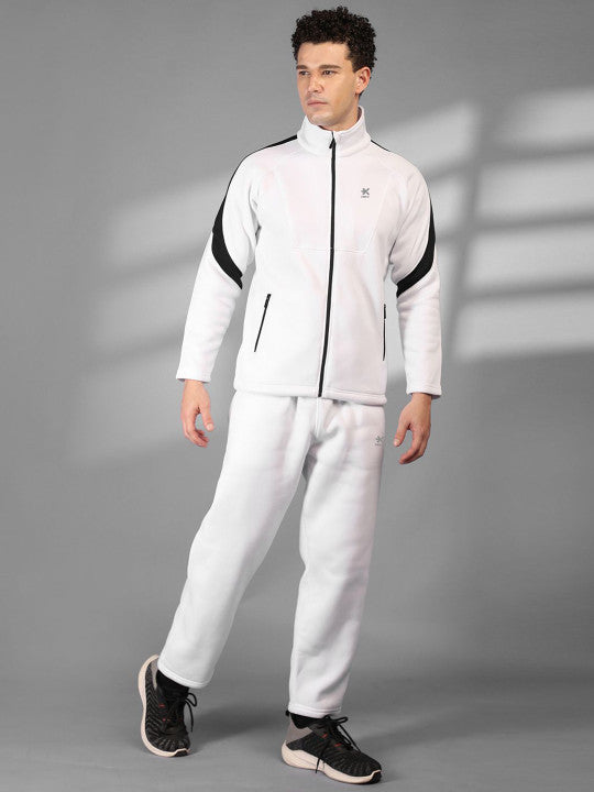 NEW HRX by Hrithik Roshan Men Colorblocked Mock Collar Mid Rise Rapid Dry Tracksuit