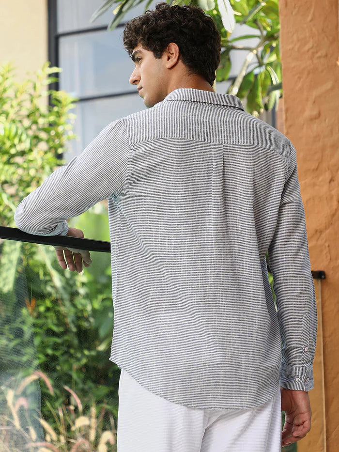 Candy-Stripe Jacquard Shirt