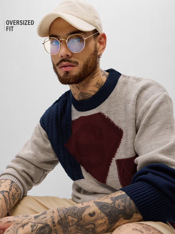 Colourblock Pullover: Superman