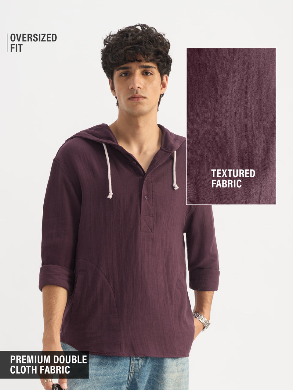 Oversized Hoodie: Wine