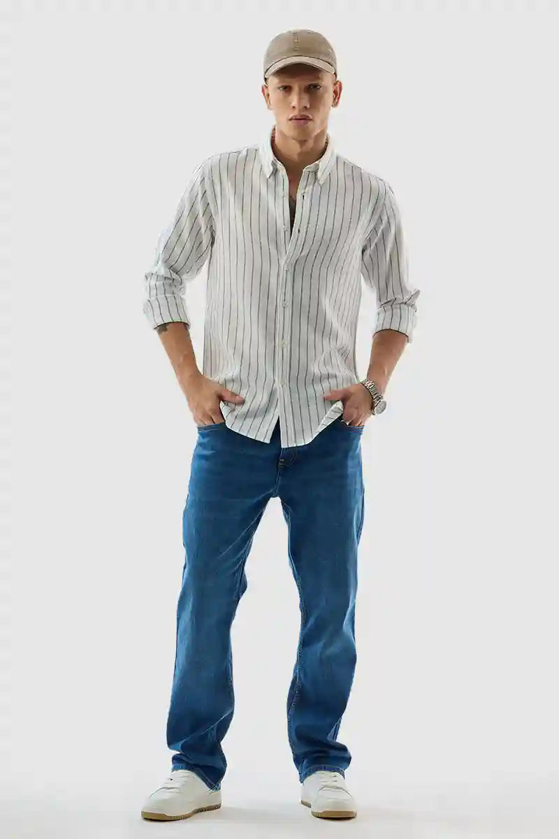 White Stripes Slim Fit Shirt