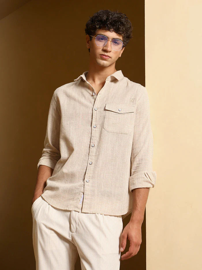 Candy-Stripe Jacquard Shirt