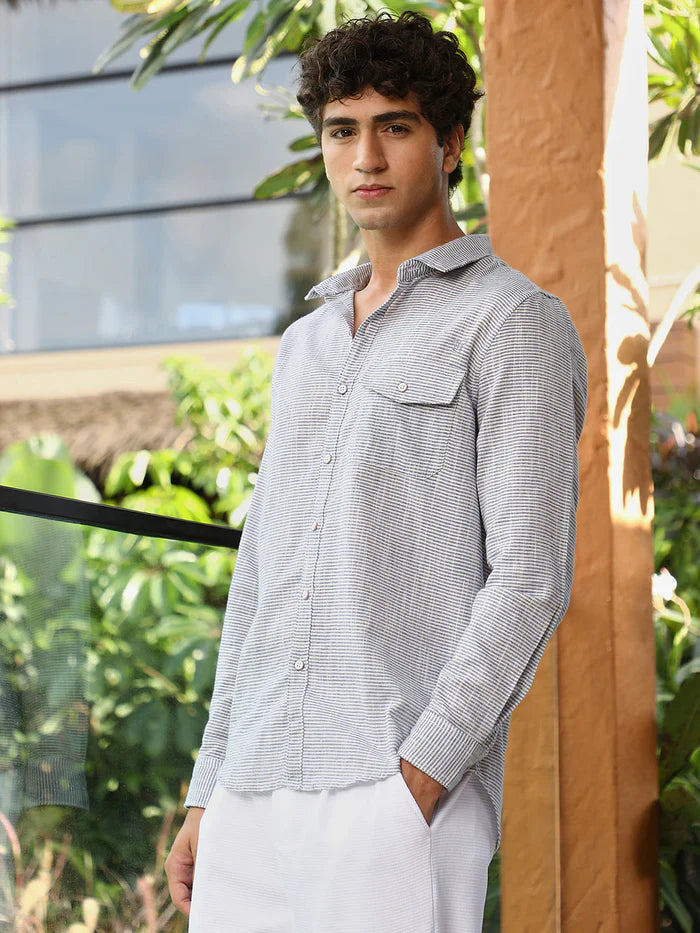 Candy-Stripe Jacquard Shirt