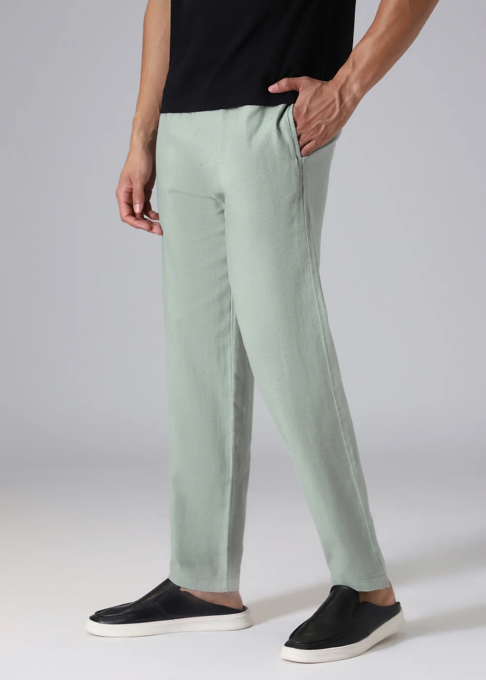 Pack of 2 Premium Linen Pants – Blue & Green