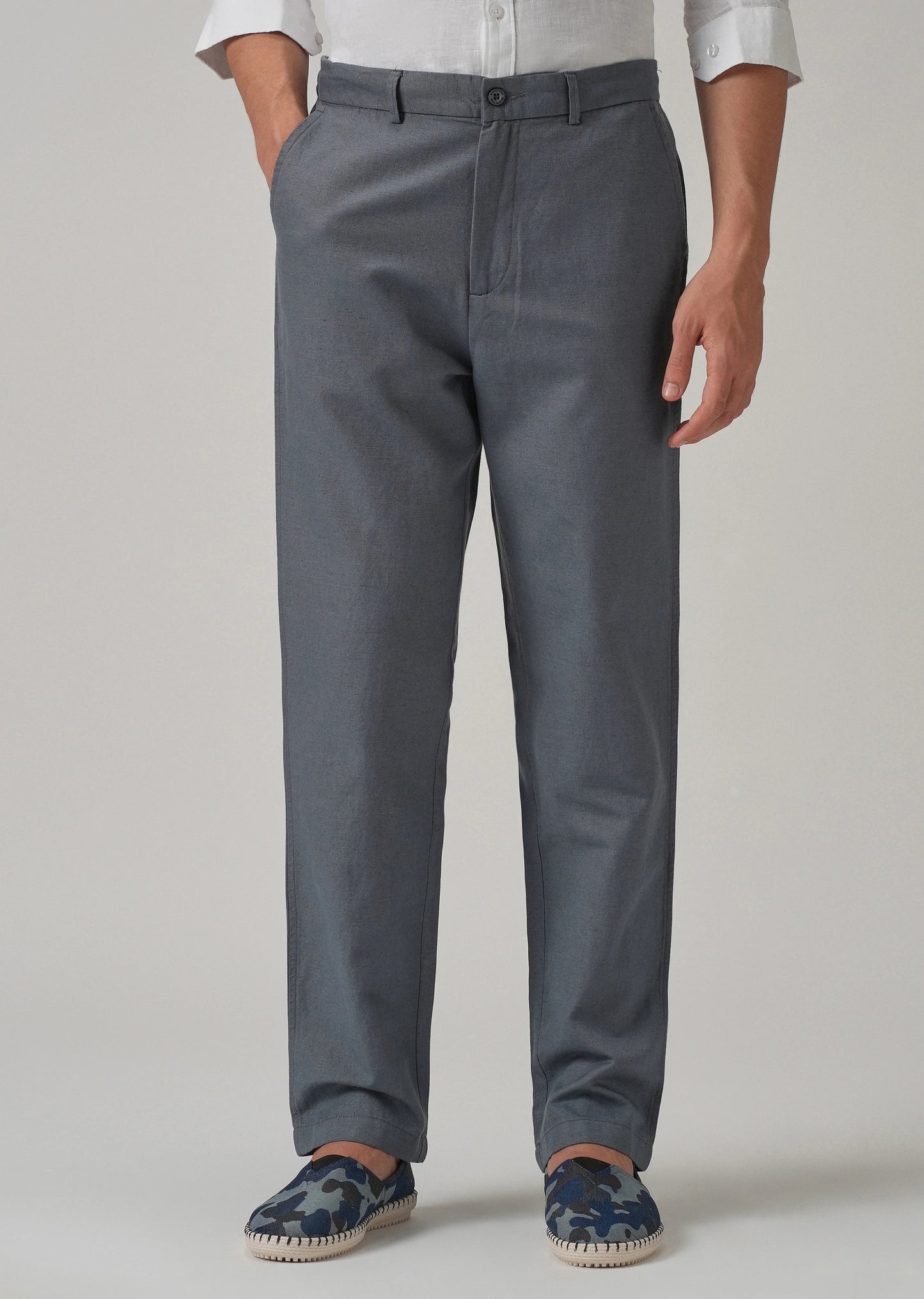 PACK OF 2 Premium Linen Pants – (Grey & Blue)
