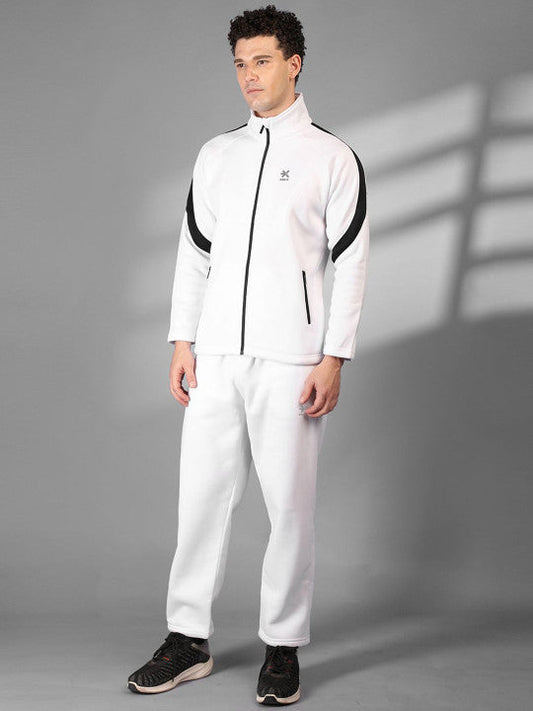 NEW HRX by Hrithik Roshan Men Colorblocked Mock Collar Mid Rise Rapid Dry Tracksuit